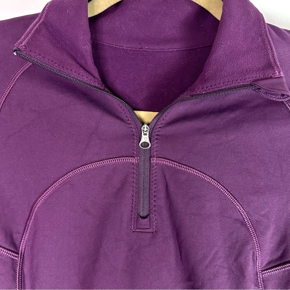 Lululemon First Mile 1/2 Zip Pullover Darkest Magenta 6 ruched back - Picture 5 of 14